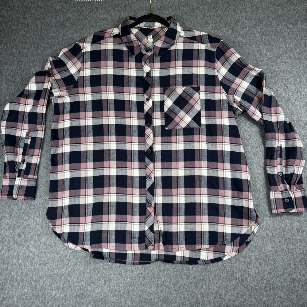 Orvis Shirt Womens XXL Plaid Flannel Button Up Long Sleeve Classic Stretch